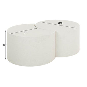 Salontafel set/2 stone moonset / Marmer composiet (Magazijn sale)