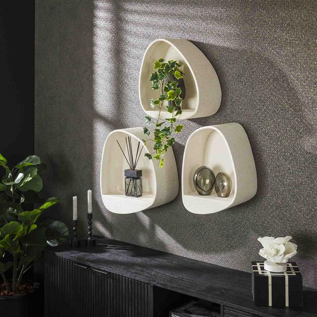 Wandschap stone driehoek / Marmer composiet (Magazijn sale)