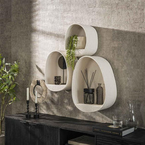 Wandschap set van 3 stone druppel / Marmer composiet (Magazijn sale)