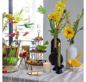 2 stuks LED Dinerkaars rustiek lichtgroen - 24 cm hoog + afstandsbediening (Countryfield)