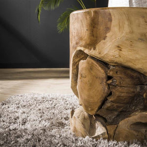 Bijzettafel natural line / Massief gerecycled teakhout (Magazijn sale)
