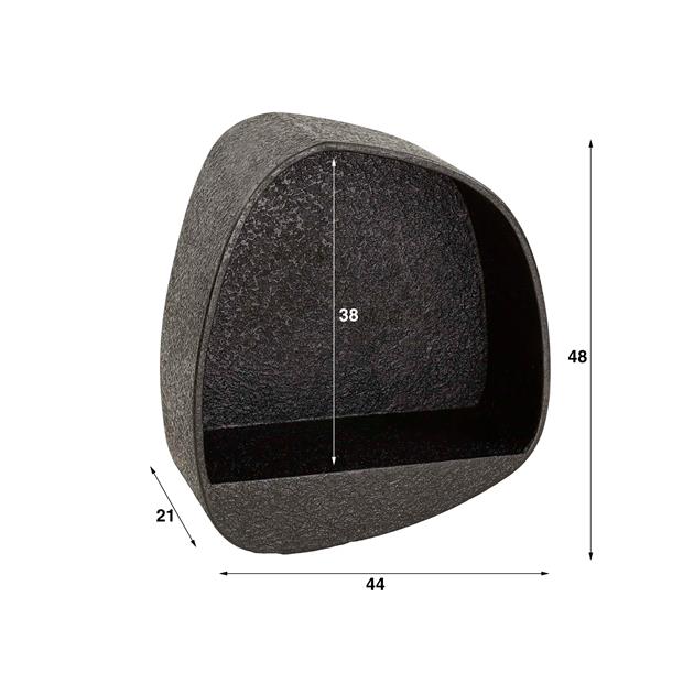 Wandschap metallic breed / Grijs (Magazijn sale)