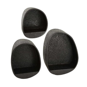 Wandschap set/3 metallic druppel / Grijs (Magazijn sale)