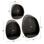 Wandschap set/3 metallic druppel / Grijs (Magazijn sale)