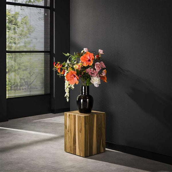 Bloemenzuil bole 45 cm / Massief gerecycled teakhout (Magazijn sale)