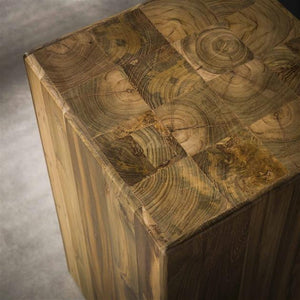 Bloemenzuil bole 85 cm / Massief gerecycled teakhout (Magazijn sale)