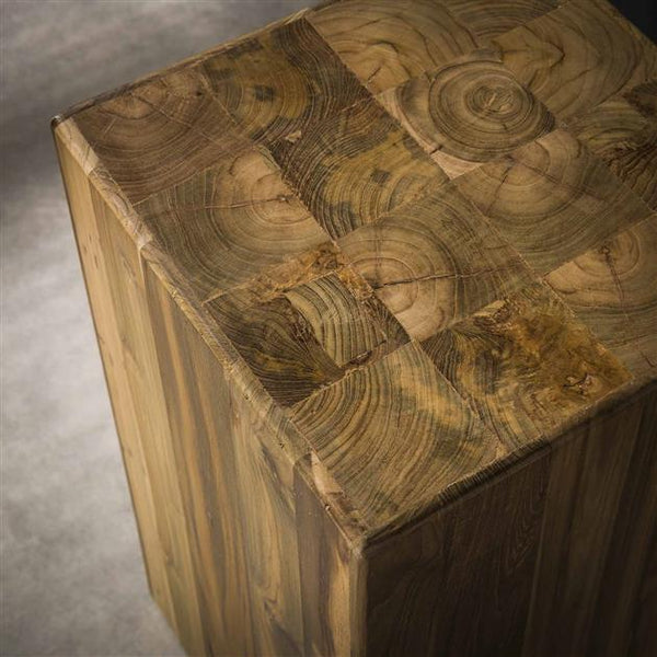 Bloemenzuil bole 85 cm / Massief gerecycled teakhout (Magazijn sale)