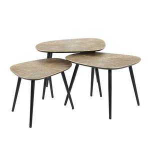 Salontafel set/3 vierhoekig ray metal / Brons ray metal (Magazijn sale)