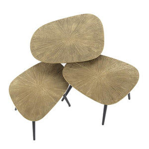 Salontafel set/3 vierhoekig ray metal / Brons ray metal (Magazijn sale)