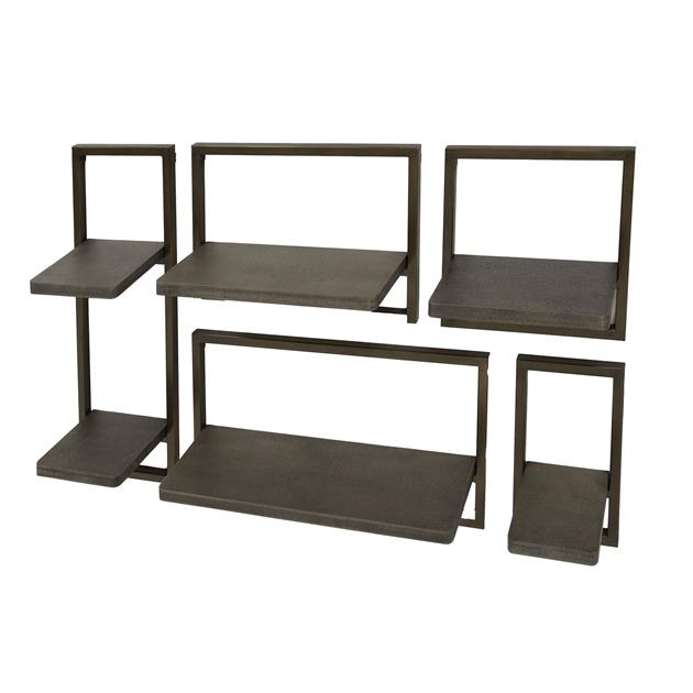 Wandschap set van 5 stuks Ferro / Brons antiek (Magazijn sale)
