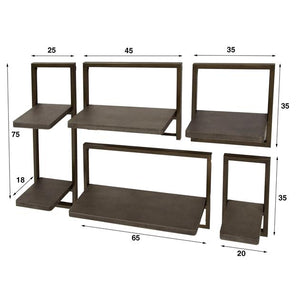 Wandschap set van 5 stuks Ferro / Brons antiek (Magazijn sale)