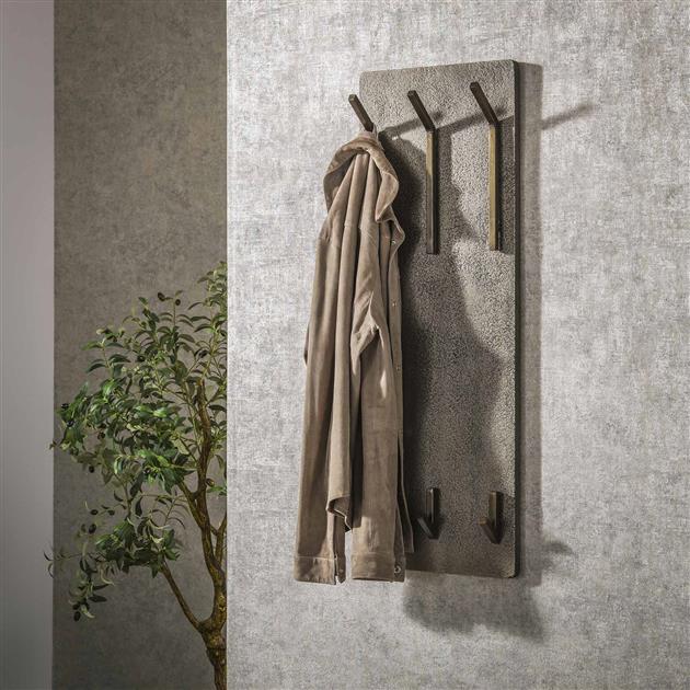 Kapstok Ferro 2x3 haken hoog / Brons antiek