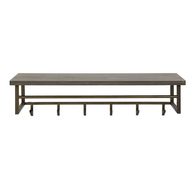 Kapstok Ferro 6 haken hoedenplank / Brons antiek