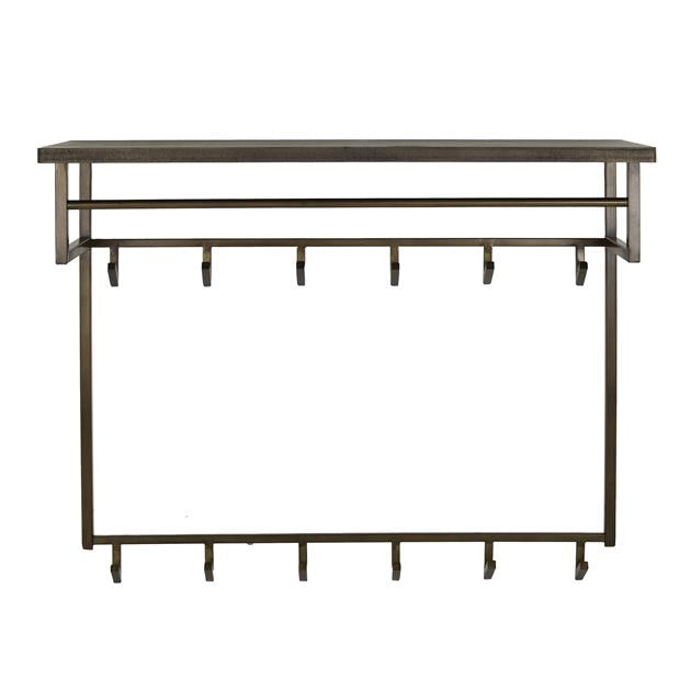 Kapstok Ferro hoog 12 haken / Brons antiek