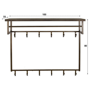 Kapstok Ferro hoog 12 haken / Brons antiek