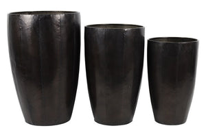 Vaas Eleora set van 3 stuks antraciet - Grote vazen