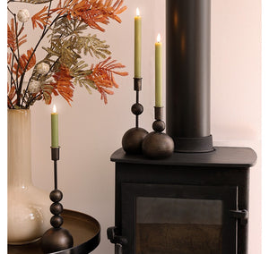 2 stuks LED Dinerkaars rustiek lichtgroen - 24 cm hoog + afstandsbediening (Countryfield)