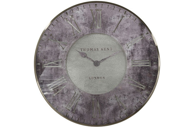 Thomas Kent wandklok "Florentine" rond zilver/marmer/paars  - Ø74 CM