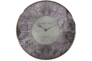 Thomas Kent wandklok "Florentine" rond zilver/marmer/paars  - Ø74 CM
