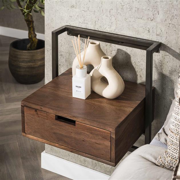 Nachtkastje air solid - Acacia bruin van Idéco Design, foto 3