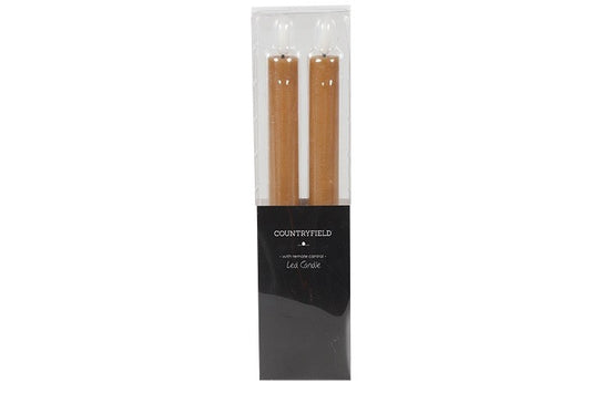 2 stuks LED Dinerkaars rustiek amber - 24 cm hoog + afstandsbediening (Countryfield)