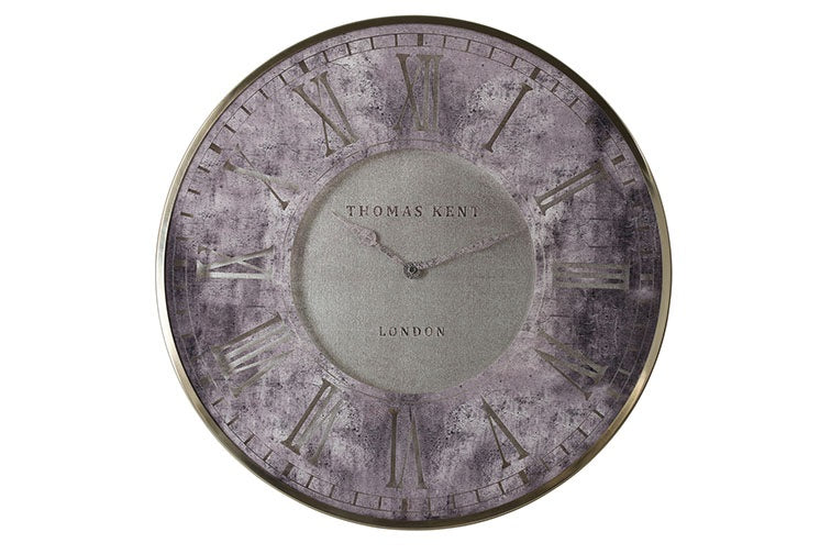 Thomas Kent wandklok "Florentine" rond zilver/marmer/paars  - Ø53 CM