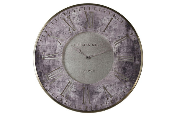 Thomas Kent wandklok "Florentine" rond zilver/marmer/paars  - Ø53 CM