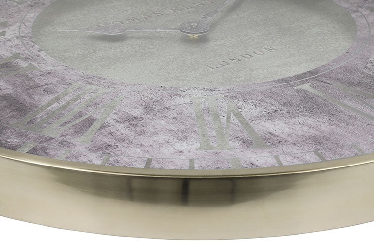 Thomas Kent wandklok "Florentine" rond zilver/marmer/paars  - Ø53 CM