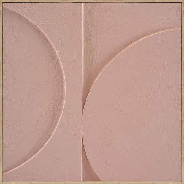 3D wanddecoratie met lijst Halve circkels transcedent  80x80 cm