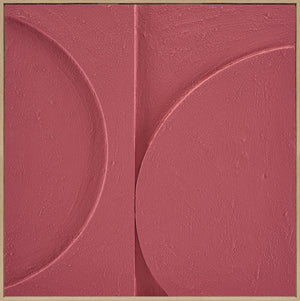 3D wanddecoratie met lijst Halve cirkels sunset coral 80x80 cm (Magazijn sale)