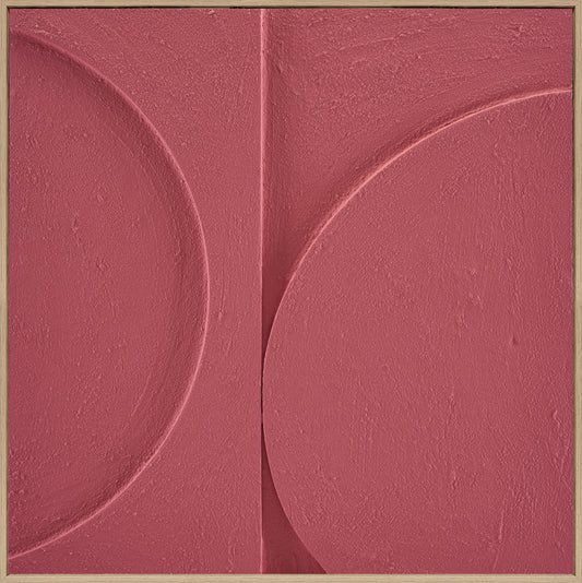 3D wanddecoratie met lijst Halve cirkels sunset coral 80x80 cm (Magazijn sale)