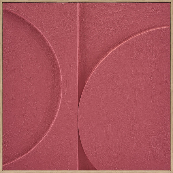 3D wanddecoratie met lijst Halve cirkels sunset coral 80x80 cm (Magazijn sale)