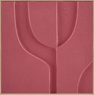3D wanddecoratie met lijst Organisch sunset coral 80x80 cm (Magazijn sale)