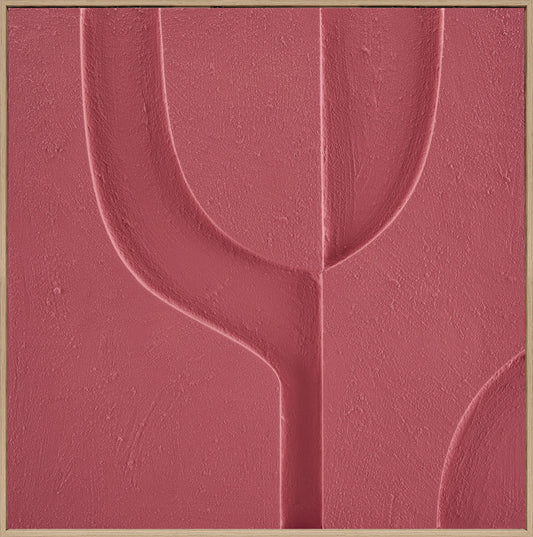 3D wanddecoratie met lijst Organisch sunset coral 80x80 cm (Magazijn sale)