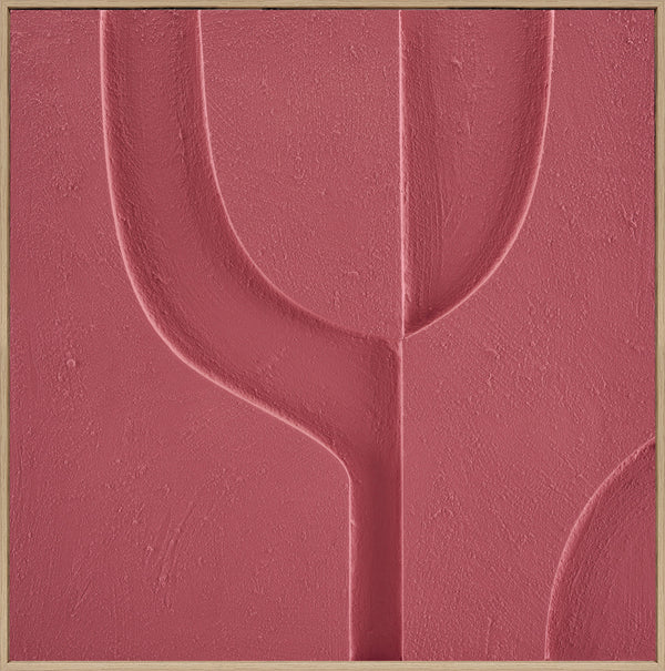 3D wanddecoratie met lijst Organisch sunset coral 80x80 cm (Magazijn sale)