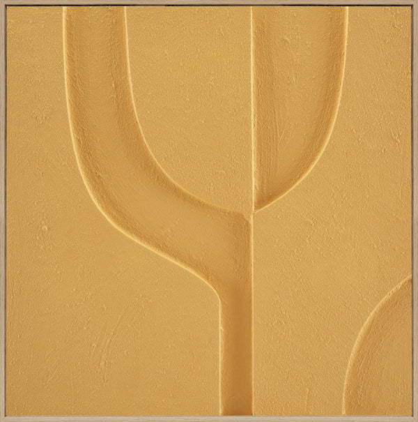3D wanddecoratie met lijst Organisch ray flower 80x80 cm