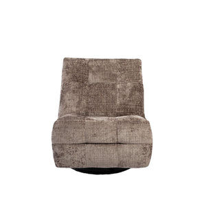 Relaxfauteuil Mila handmatig & draaibaar met unieke schommelstand - Bruine stof