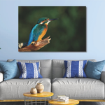 Glasschilderij Ijsvogel  op tak 120x80 cm