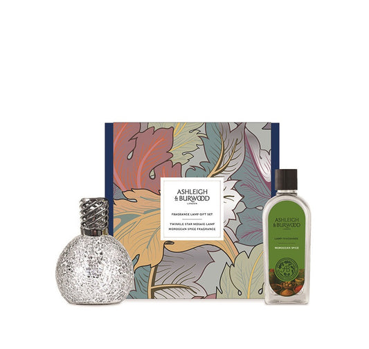 Ashleigh & Burwood Cadeauset  Geurlamp Twinkle Star zilver + Moroccan Spice geurolie (NIEUW)