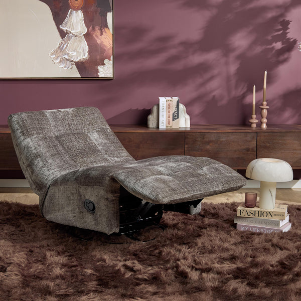 Relaxfauteuil Mila handmatig & draaibaar met unieke schommelstand - Grijze stof