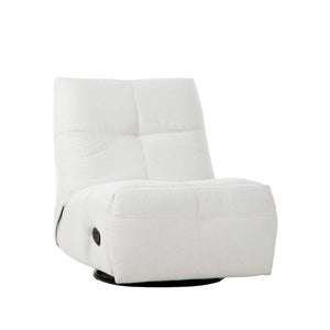 Relaxfauteuil Izzy handmatig & draaibaar met unieke schommelstand - Witte stof (Off white)
