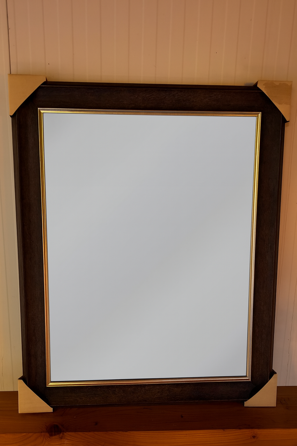 Luxe spiegel Antraciet/goud 70x85 cm facet geslepen  (magazijn opruiming)