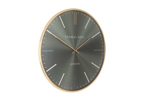 Thomas Kent wandklok "Oyster" rond groen/goud small  - Ø40CM