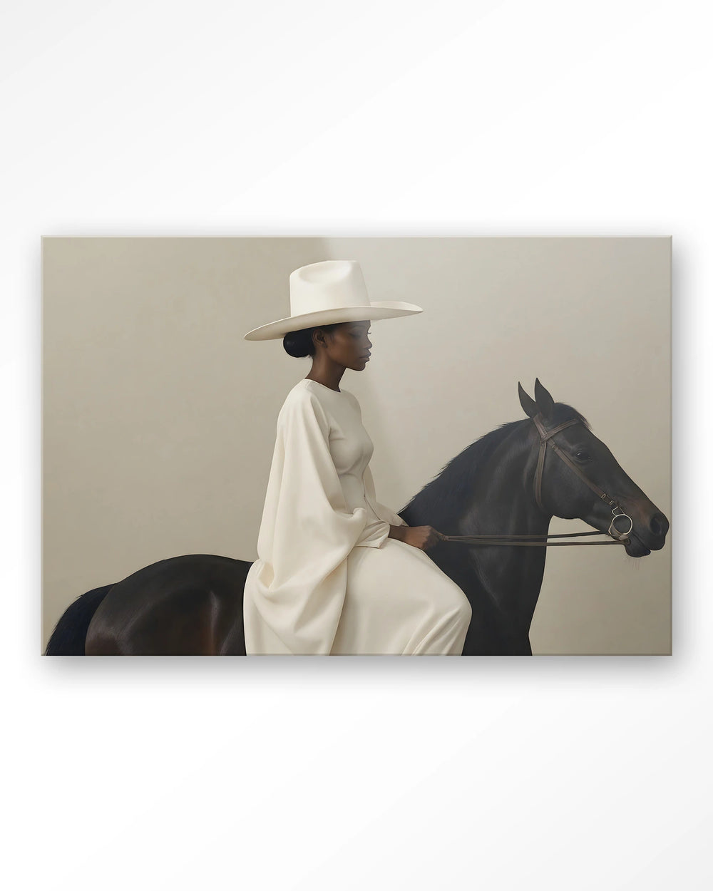 Glasschilderij Beige Rider - Urban Cotton