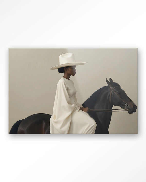 Glasschilderij Beige Rider - Urban Cotton