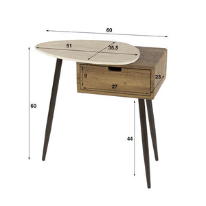 Nachtkastje Travino 1 lade / Ceramic Travertine (links)