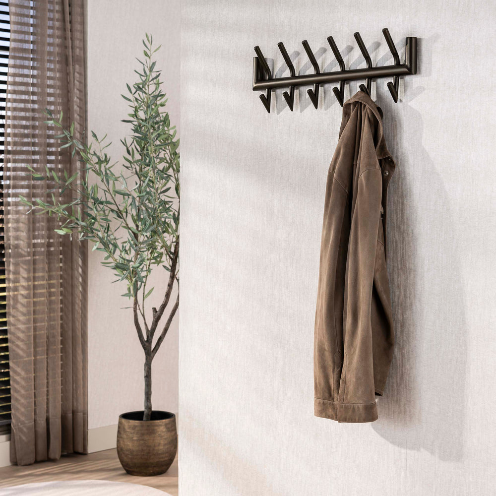 Kapstok Tubo 2x6 haken / Drift brown