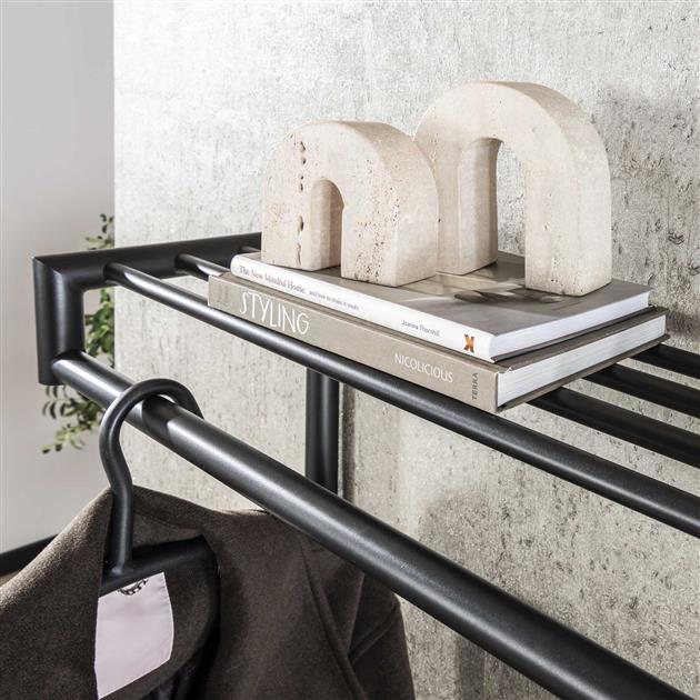 Kapstok 20 haaks hoog roede ronde buis / Donkergrijs Mat