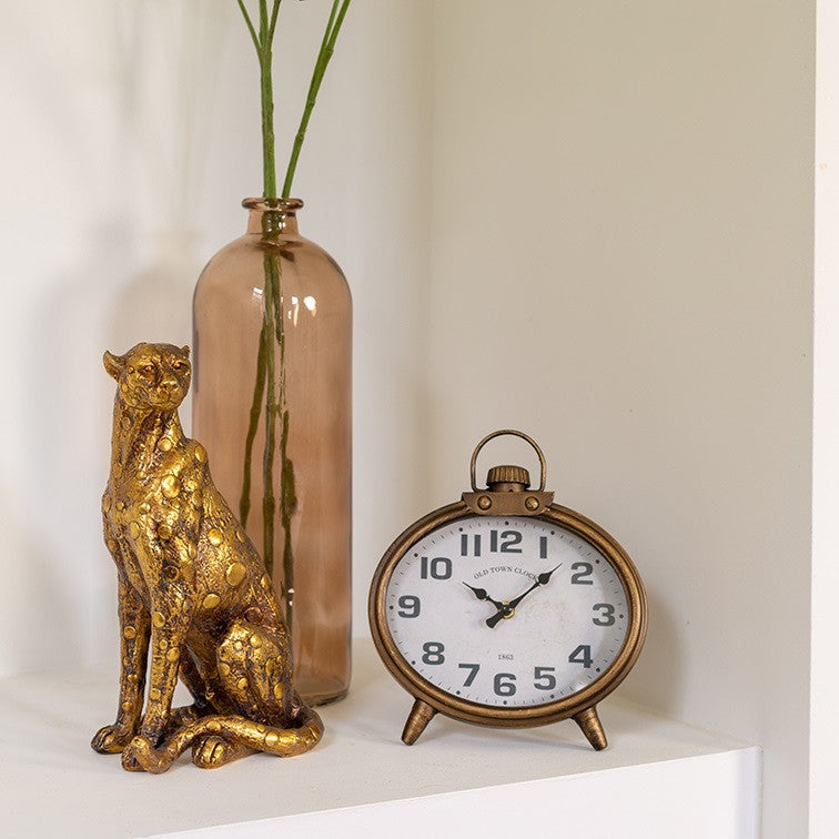 Tafelklok Norwin goud 21x13x23 cm (magazijn opruiming)