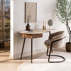 Kaptafel/bureau Travino 1 lade / Keramiek travertin